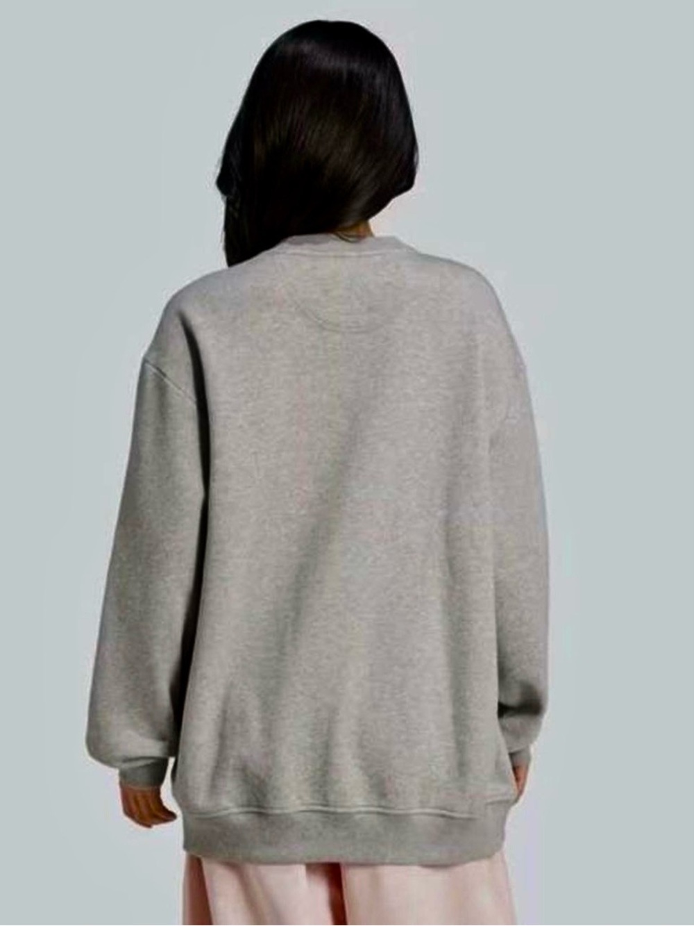 Adidas Women’s Oversized Crewneck Sweater in Light Gray - Picture 2 of 5